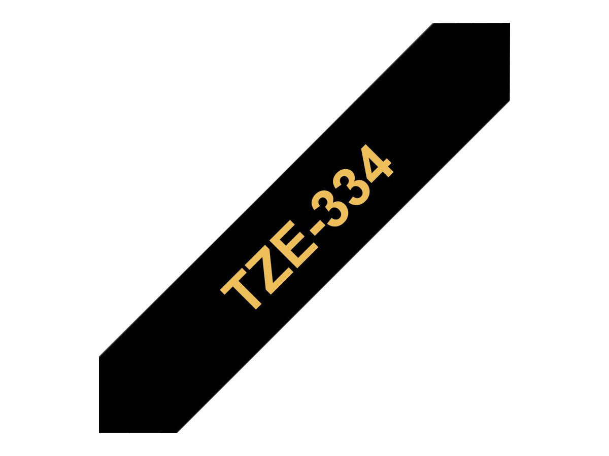 BROTHER P-Touch TZE-334 gold auf schwarz 12mm Verpackung