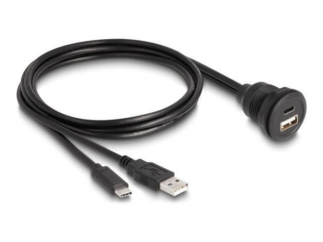 DELOCK USB 2.0 Kabel 1m schwarz Vorderansicht