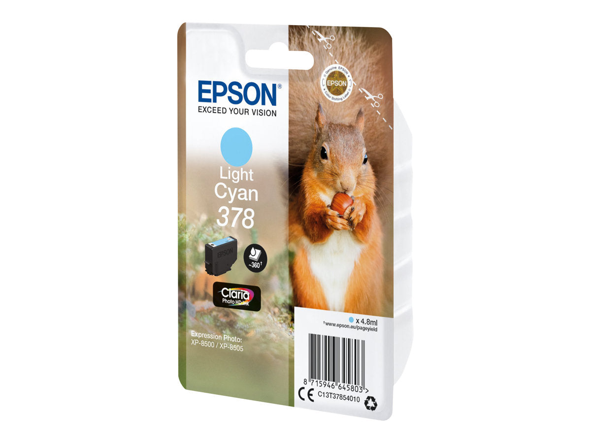 EPSON 5LB Singlepack Light Cyan 378 Eichhörnchen Clara Photo HD Ink Verpackung