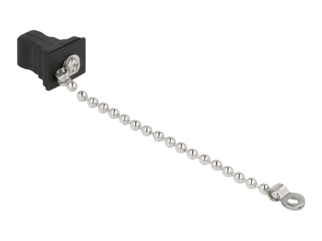 DELOCK LWL Staubschutzkappe mit Kette für SC Stecker schwarz - Verpackung