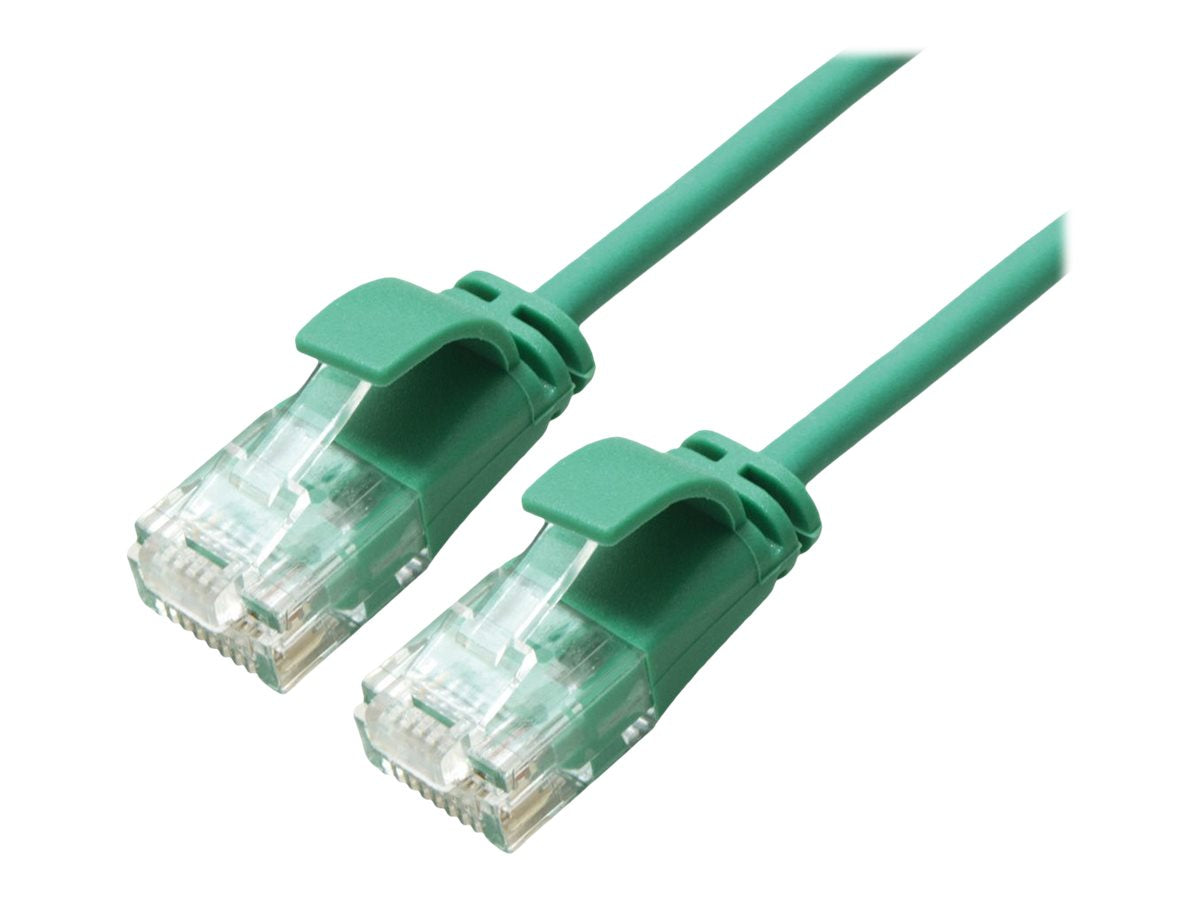 ROLINE GREEN UTP Patchkabel Kat.6A Class EA LSOH slim grün 0,15m - Vorderansicht