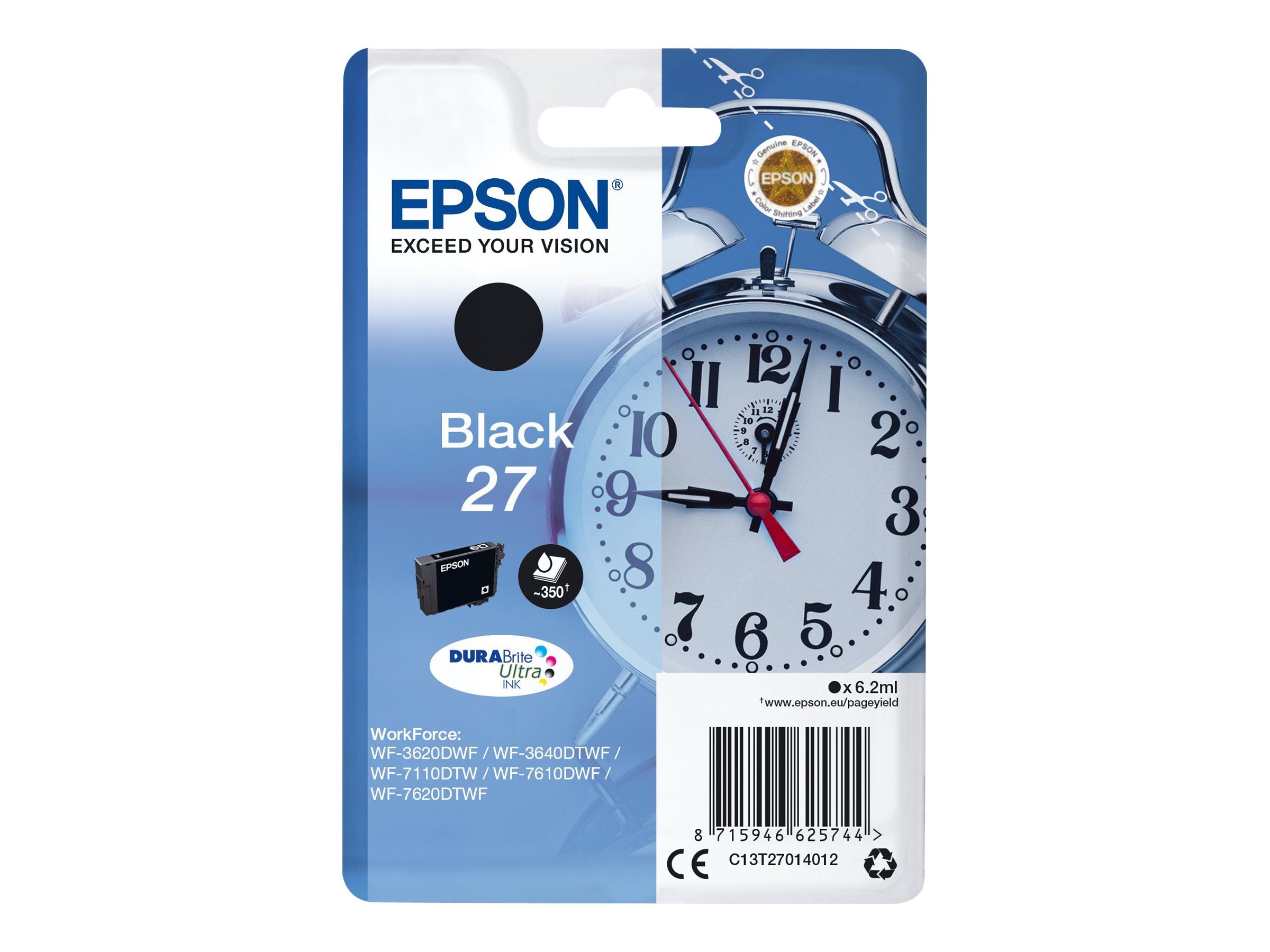 EPSON 6LB 27 Tintenpatrone schwarz Vorderansicht