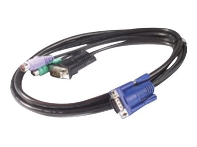 APC Keyboard / video / mouse KVM cable PS/2 HD-15 VGA M to HD-15 VGA M 91cm Verpackung