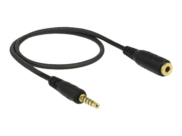 DELOCK Verlängerungskabel Klinke 3,5mm 5 Pin Stecker zu Buchse 0,5m schwarz - Verpackung