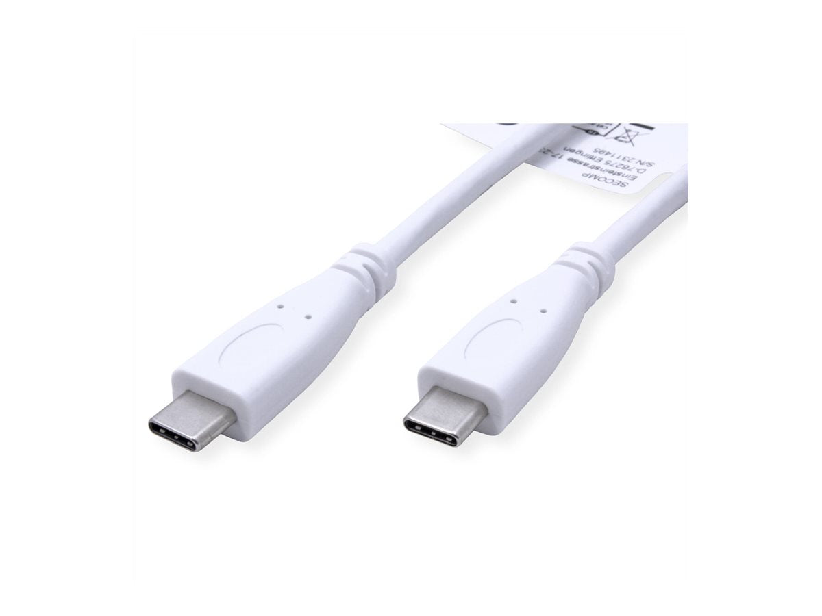 VALUE USB 3.2 Gen 2 Kabel C-C ST/ST 10Gbit/s Emark 100W weiss 1m - Vorderansicht
