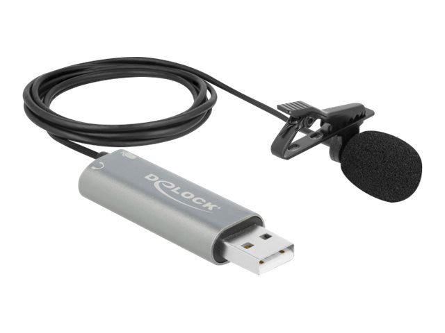 DELOCK USB Krawatten Lavalier Mikrofon Vorderansicht