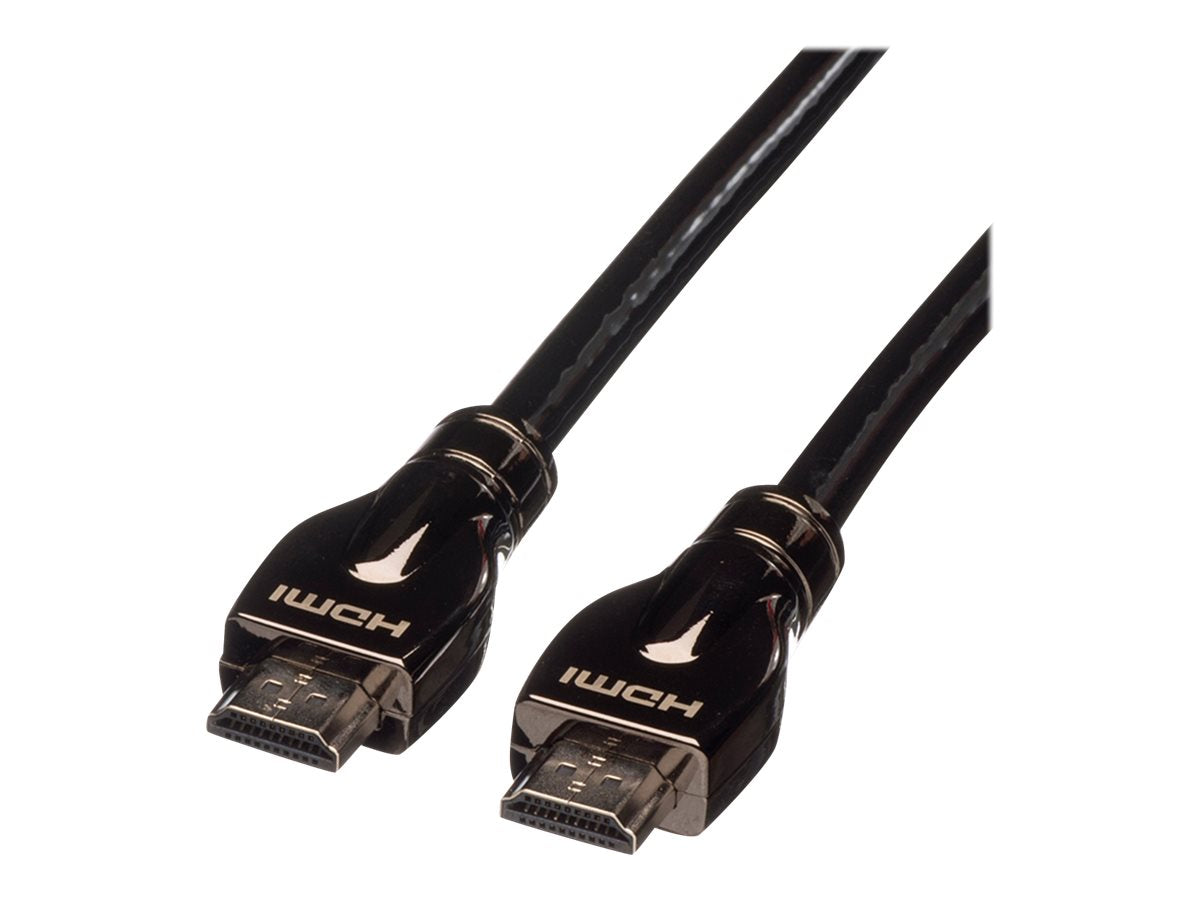 ROLINE 4K HDMI Ultra HD Kabel mit Ethernet ST/ST schwarz 10m - Vorderansicht