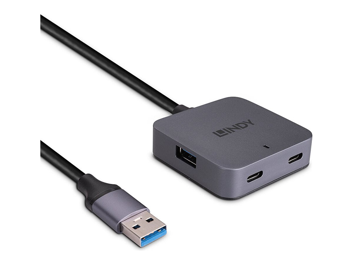 LINDY 5m USB 3.0 Hub 4 Ports Rückansicht