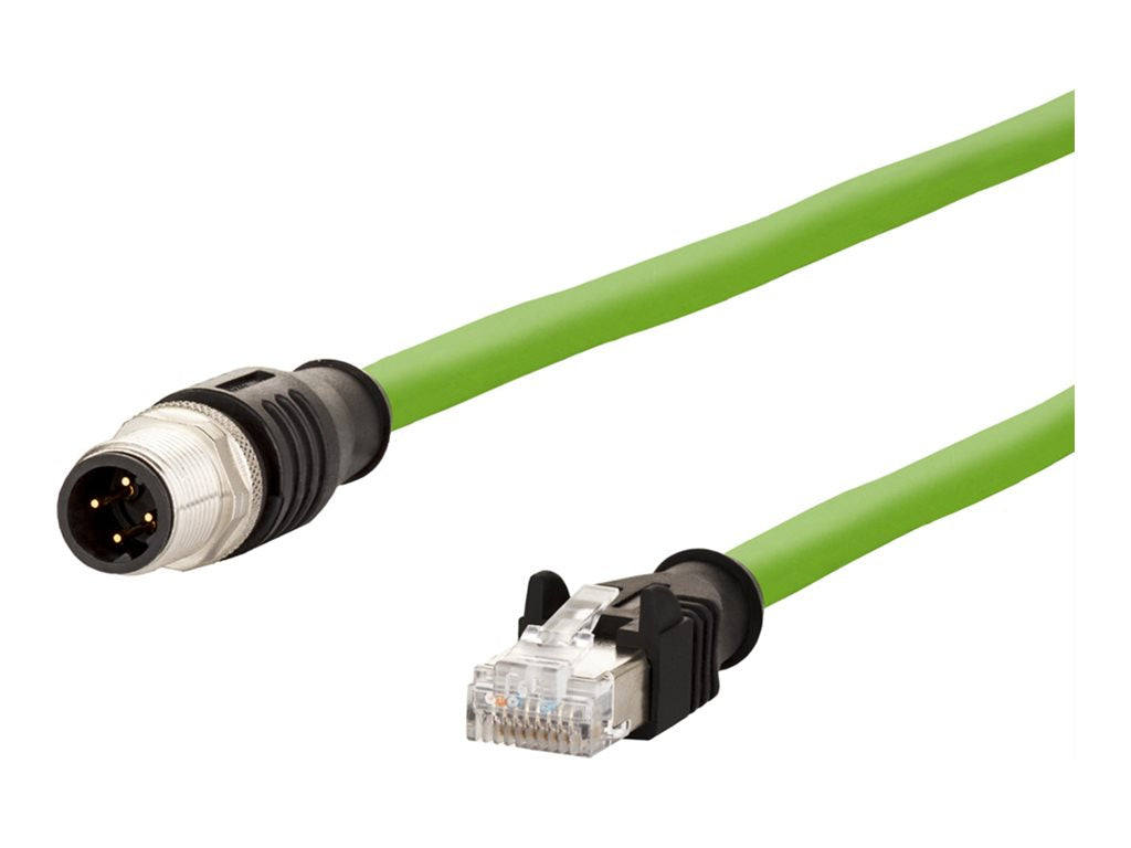 METZ CONNECT Verbindungsleitung M12 ST-RJ45 ST 4-pol D-kodiert gerade-gerade Schleppkette Torsion 10m - Vorderansicht