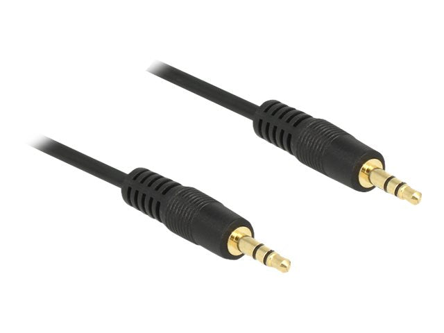 DELOCK Klinkenkabel 3,5mm 3 Pin Stecker > Stecker 1m schwarz - Verpackung