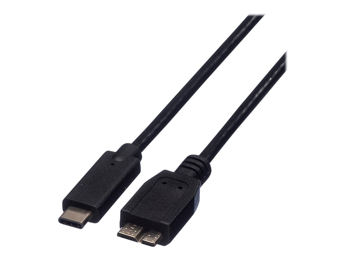 ROLINE USB 3.2 Gen 1 Kabel C-Micro B ST/ST schwarz 0,5m Verpackung