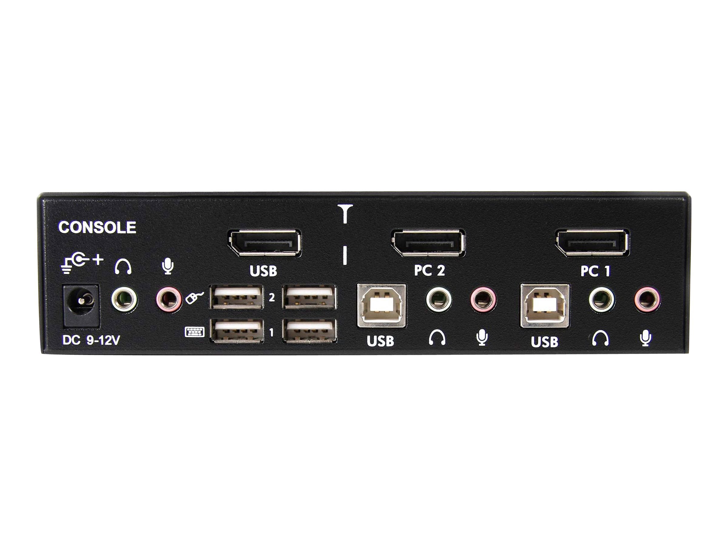 STARTECH.COM 2 Port Professional USB DisplayPort KVM Switch mit Audio - Vorderansicht