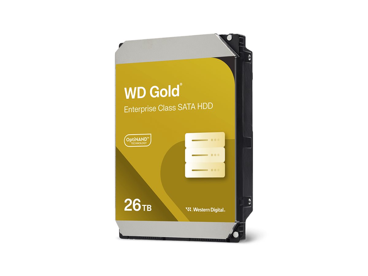 WD Gold 26TB SATA 6Gb/s 8,89cm 3,5Zoll Festplatte Vorderansicht