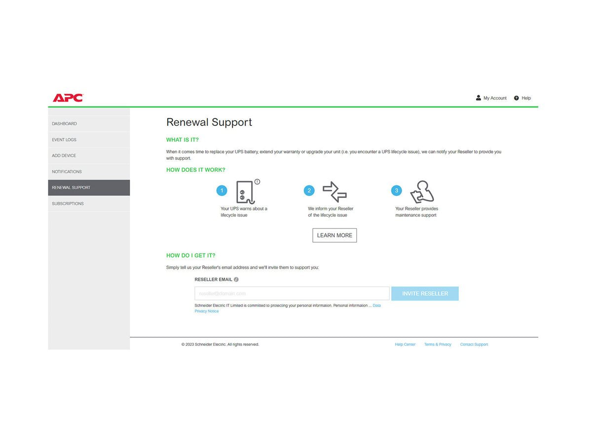 APC 1-UPS Advanced 3Y Plan SmartConnect - Lizenzübersicht