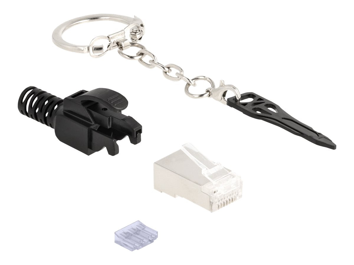 DELOCK RJ45 Modularer Stecker Cat.6A verschliessbar Vorderansicht
