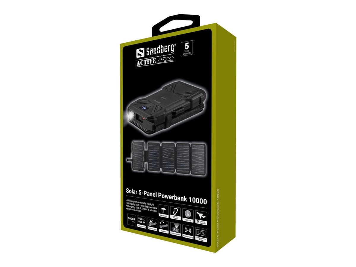 SANDBERG Solar 5-Panel Powerbank 10000 Vorderansicht
