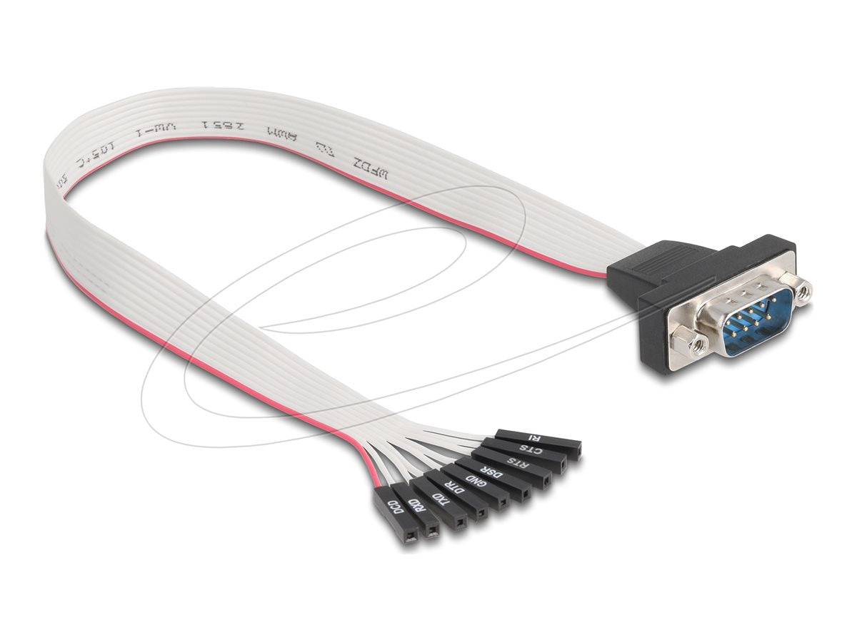DELOCK Flachbandkabel RS-232 9 x Pfostenbuchse zu D-Sub 9 Pin Stecker 30cm - Vorderansicht