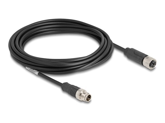DELOCK M12 Kabel X-kodiert 8 Pin Stecker zu Buchse PVC 5m - Vorderansicht