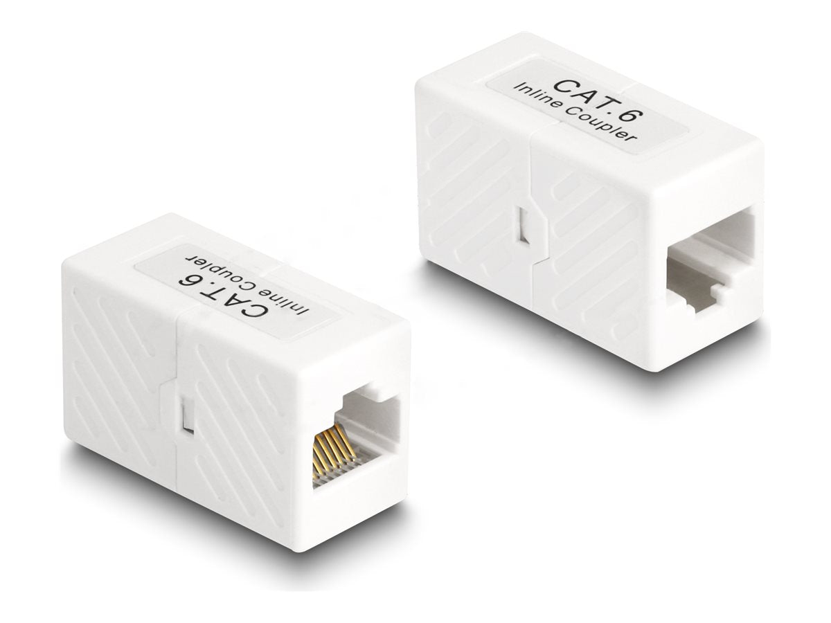 DELOCK Adapter RJ45 Buchse zu RJ45 Buchse Cat.6 UTP weiss - Vorderansicht