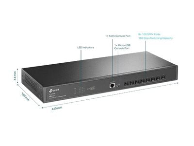 TP-LINK TL-SX1008 8-Port 10G Switch Seitenansicht