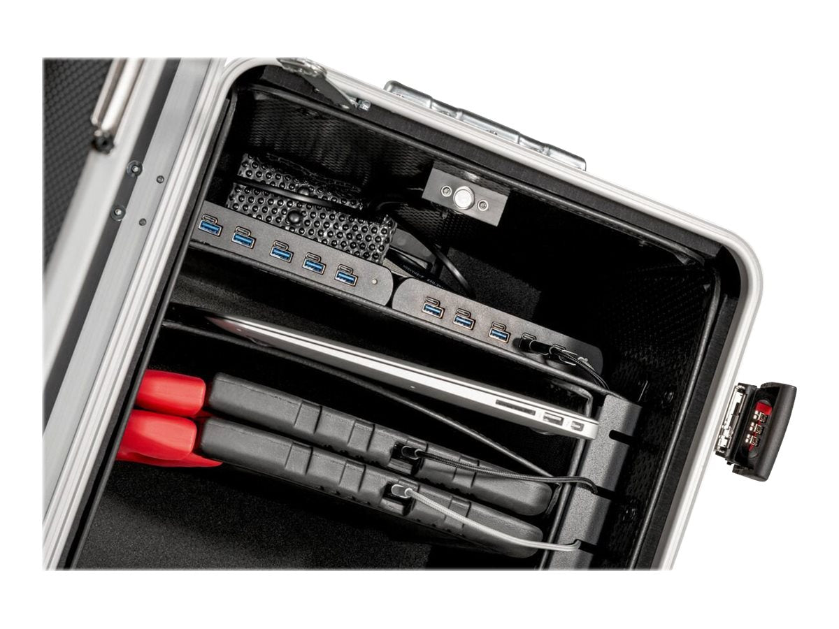 Detailansicht der Ladeanschlüsse des PARAT PARAPROJECT Case TC10 EDUCOVER+/KidsCover Wagen
