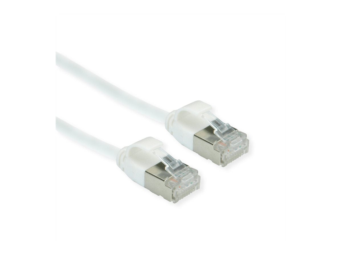 ROLINE GREEN U/FTP Patchkabel Kat.6A Class EA LSOH slim weiss 3m - Vorderansicht