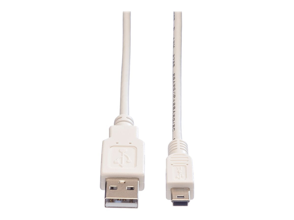 VALUE USB 2.0 Kabel Typ A - 5-Pin Mini weiss 1,8m Verpackung