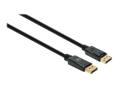 MANHATTAN 8K60Hz DisplayPort 1.4 Kabel Stecker auf Stecker 2m unterstützt 4K144Hz HDR vergoldete Kontakte schwarz