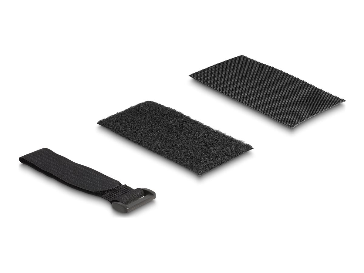 DELOCK Klettpad selbstklebend mit Klett-Kabelbinder Set 10 Stück - Vorderansicht