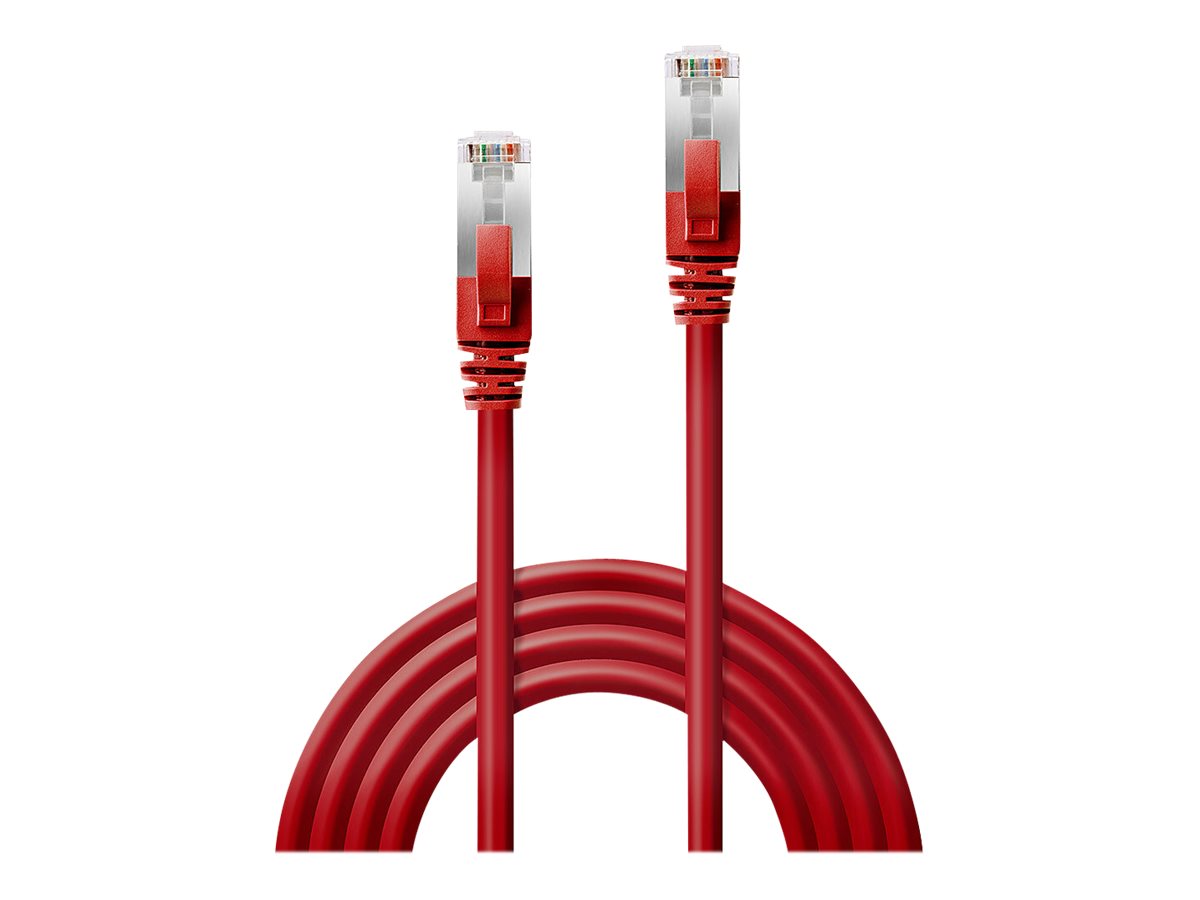 LINDY S/FTP Cat.6 Kabel, rot, 0,3m LSOH - Vorderansicht