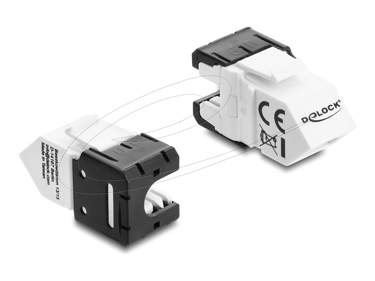 DELOCK Keystone Modul RJ45 Buchse zu LSA Cat.6A 45 gewinkelt - Vorderansicht