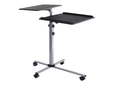 TECHLY Universal Trolley schwarz fuer Notebook oder Projektoren 77-87cm Hoehenverstellbar Ablageflaeche verstellbar