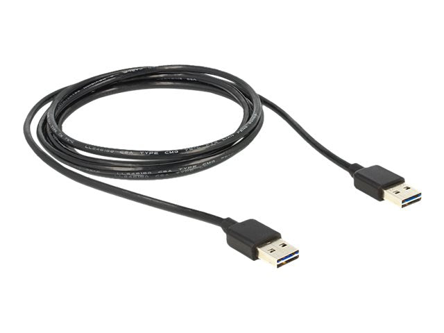 DELOCK EASY-USB 2.0 Typ-A Stecker 2m schwarz - Vorderansicht