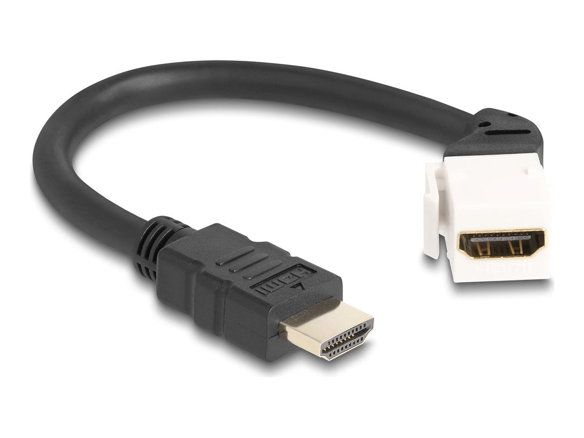 DELOCK Keystone Modul Kabel HDMI Stecker zu Buchse 45 gewinkelt 8K 60 Hz 20cm schwarz - Vorderansicht