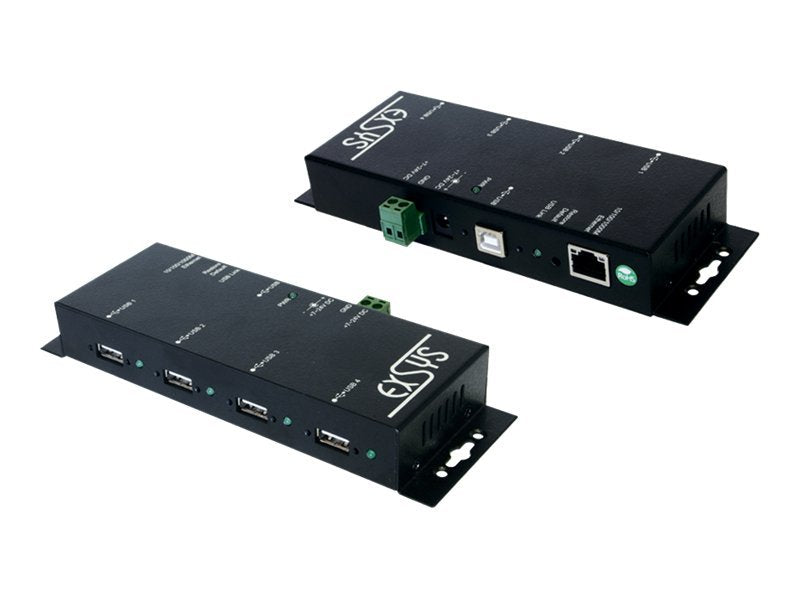 EXSYS EX-6002 Ethernet 1Gigabit zu 4 USB 2.0 - Vorderansicht