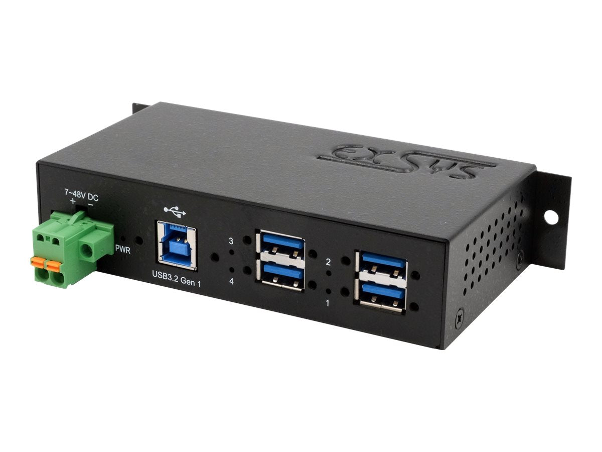 EXSYS EX-1185HMVS-2 4-Port Metall USB 3.2 Gen1 Rückansicht
