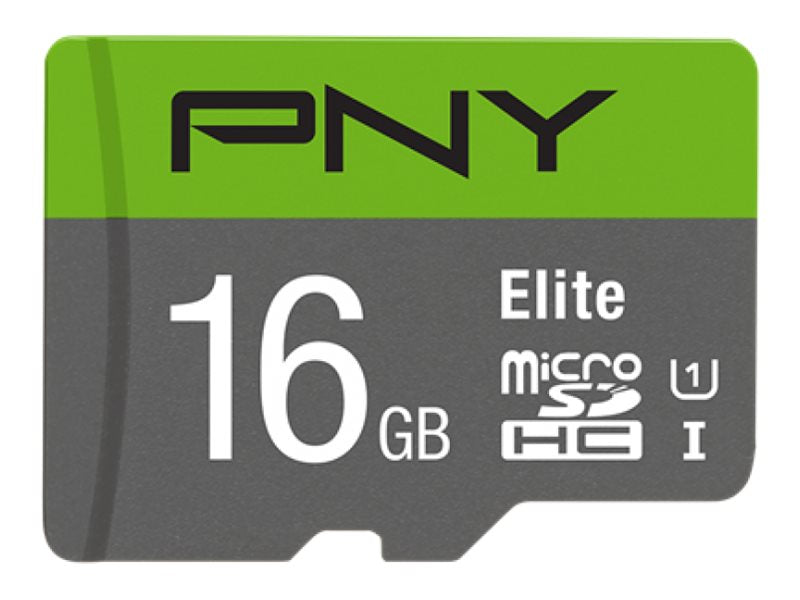 PNY Micro SD Card Elite 16GB HC Class 10 UHS I U1 SD adapter mit SD-Adapter