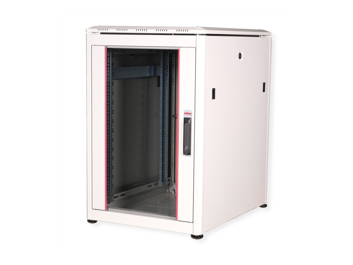 ROLINE Netzwerkschrank Pro 48,26cm 19Zoll 16 HE 600x800 BxT Glastür grau - Verpackung
