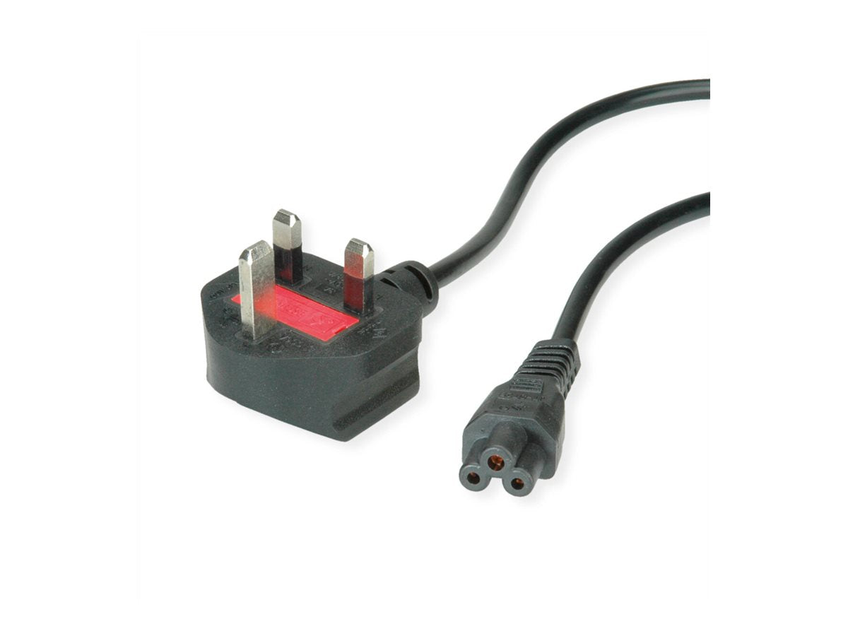VALUE UK Netzkabel 3pol. Notebook-Buchse 3A 1,8m - Vorderansicht