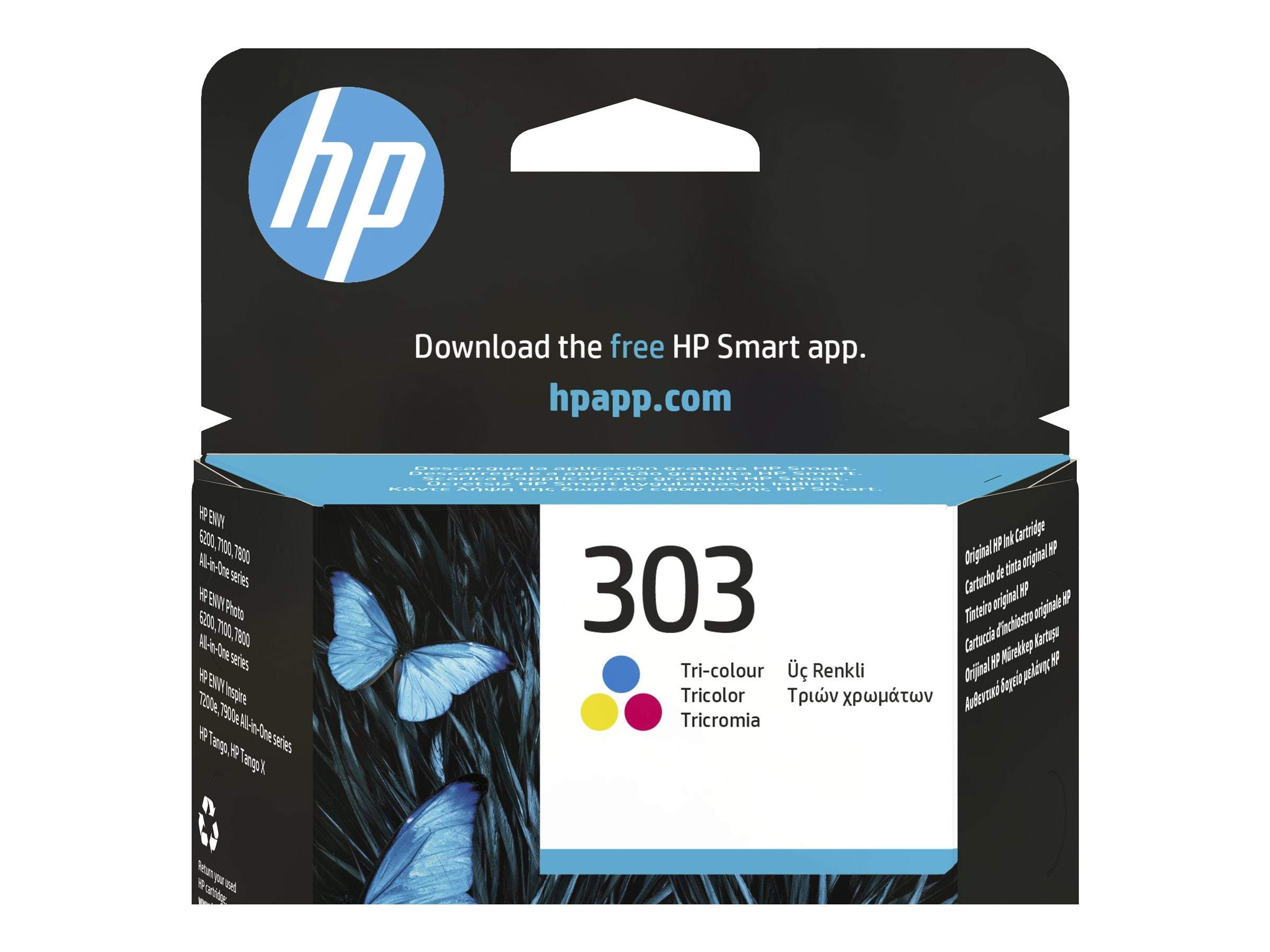HP 303 Tinte dreifarbig Vorderansicht