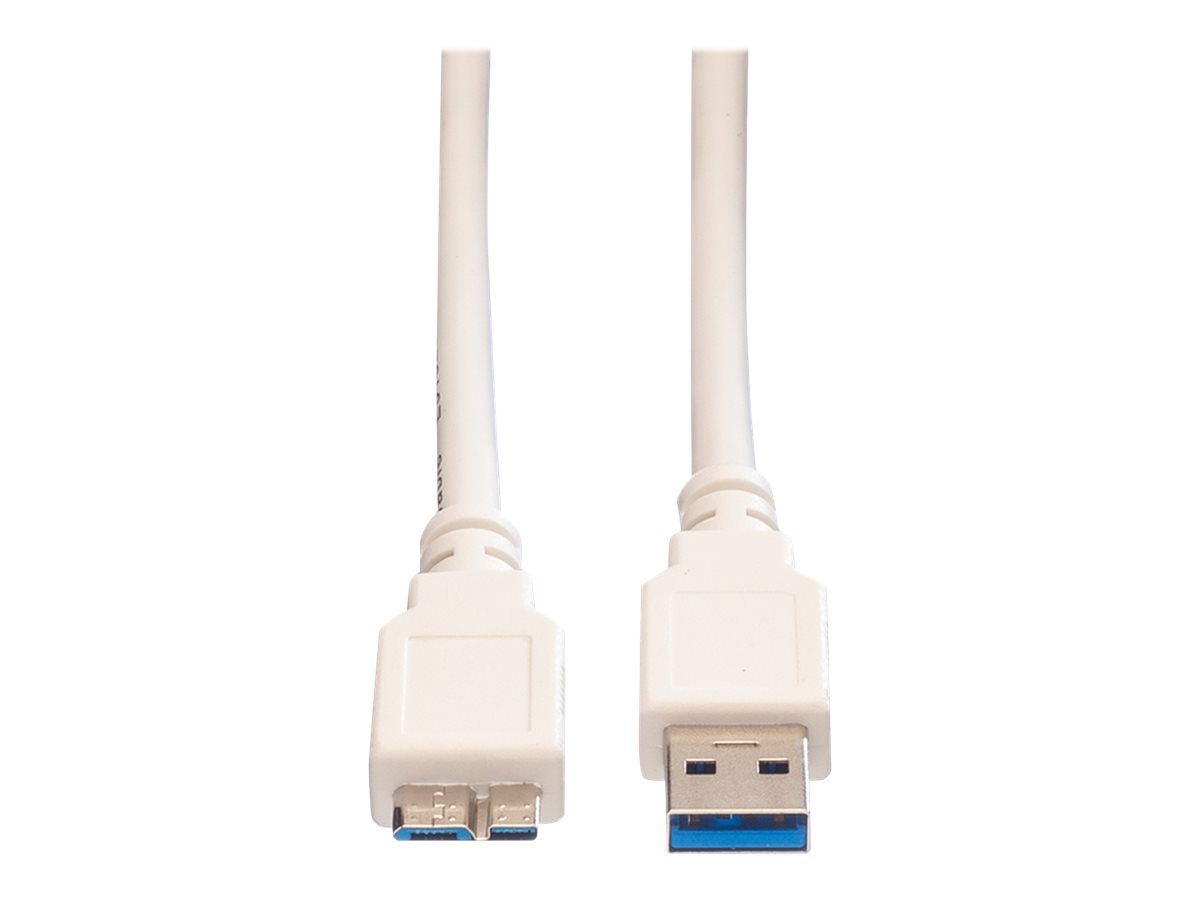 VALUE USB 3.2 Gen 1 Kabel A ST - Micro B ST weiss 0,8m Detailansicht