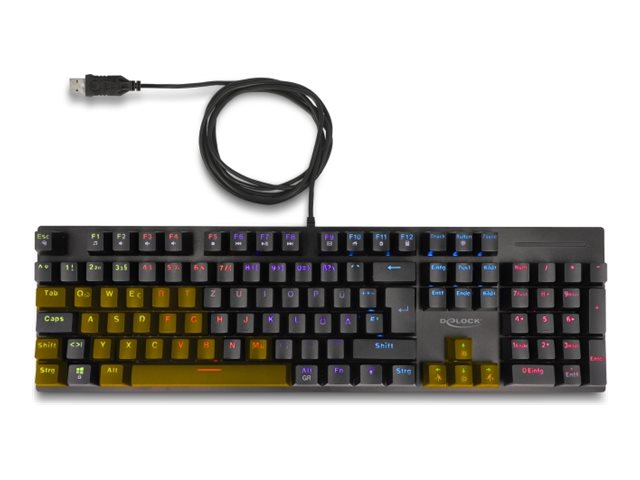 DELOCK Mechanische USB Gaming Tastatur Vorderansicht