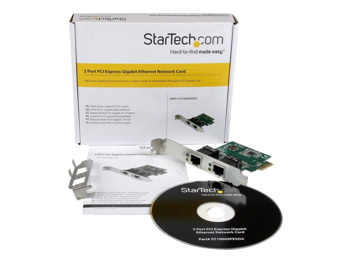 STARTECH.COM ST1000SPEXD4 2 Port PCIe Gigabit Network Card Vorderansicht