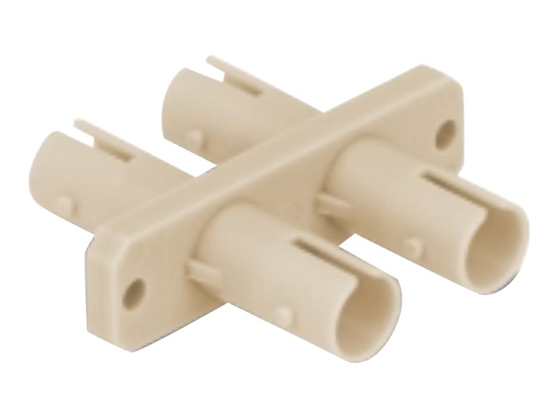 DELOCK LWL Kupplung ST Duplex Buchse zu ST Duplex Buchse beige - Vorderansicht