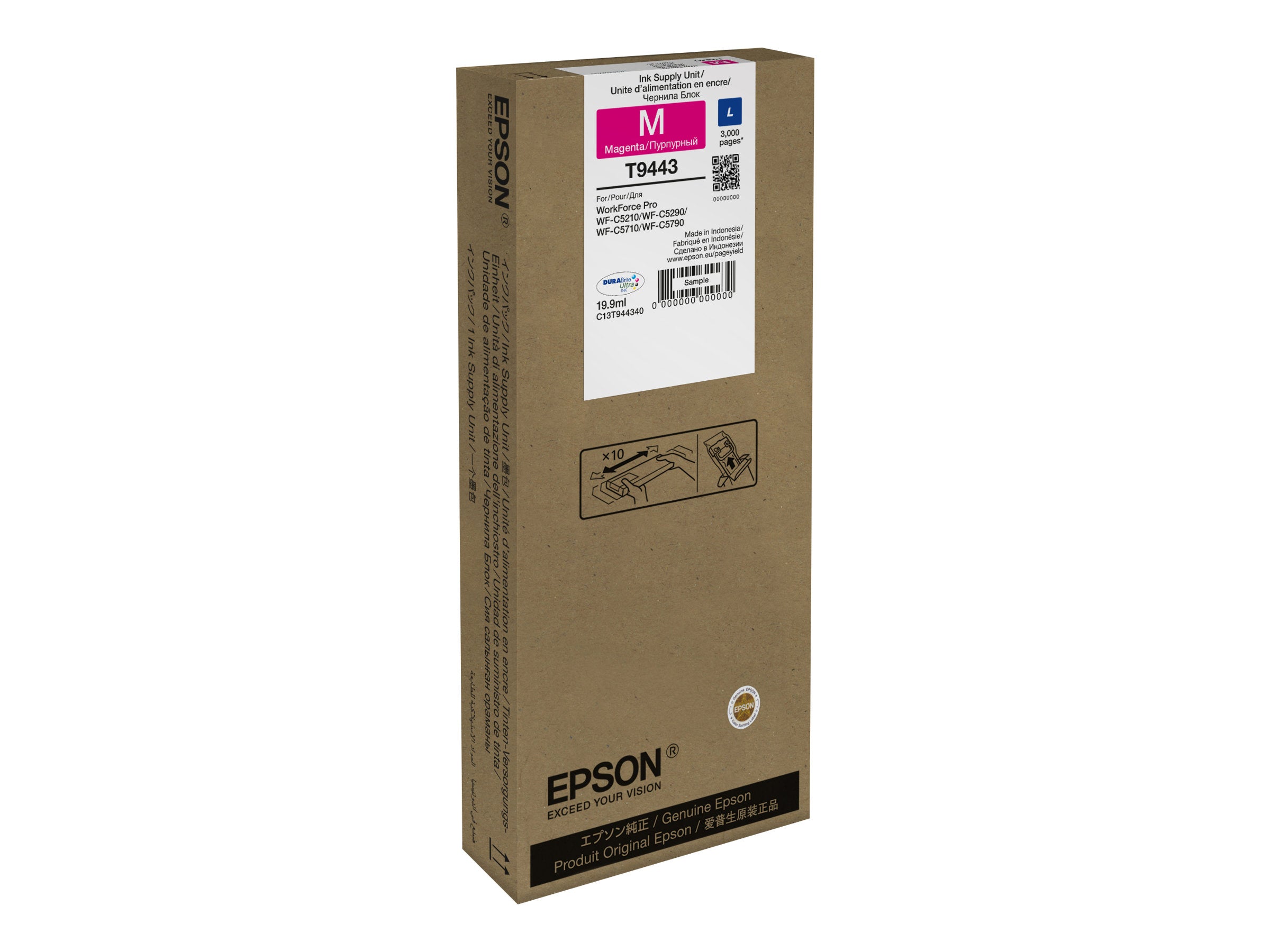EPSON 2LB WF-C5xxx Series Ink Cartridge L Magenta 3000s Vorderansicht