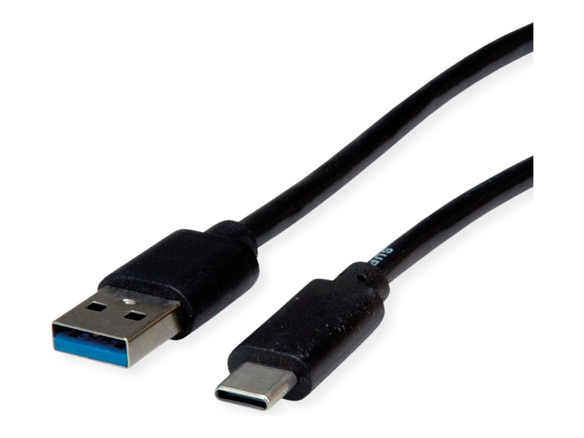 ROLINE RM USB 3.2 Gen 1 Kabel A-C ST/ST schwarz 0,5m - Vorderansicht
