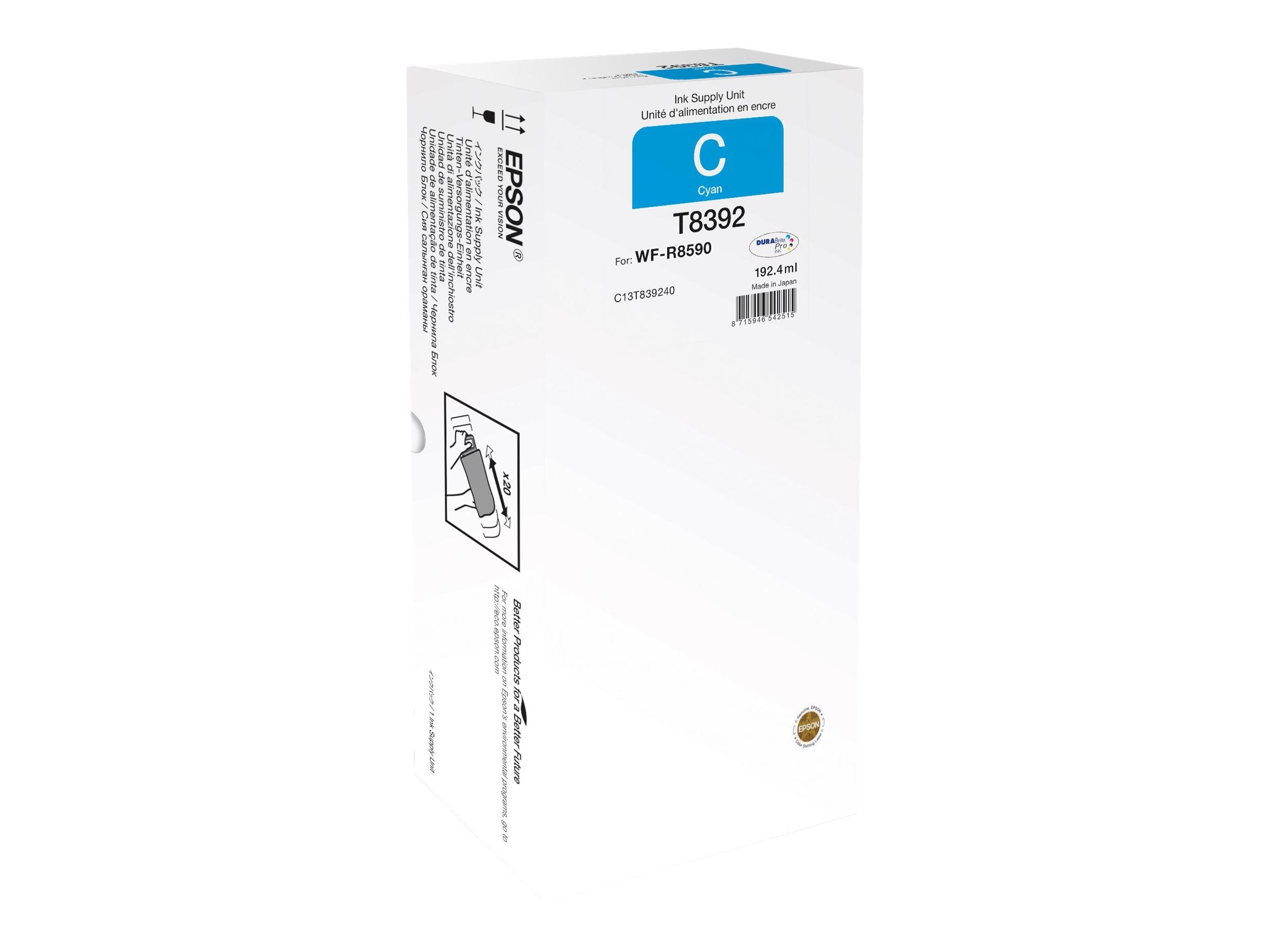 EPSON WorkForce Pro WF-R8590 Cyan XL Ink Supply Unit Verpackung