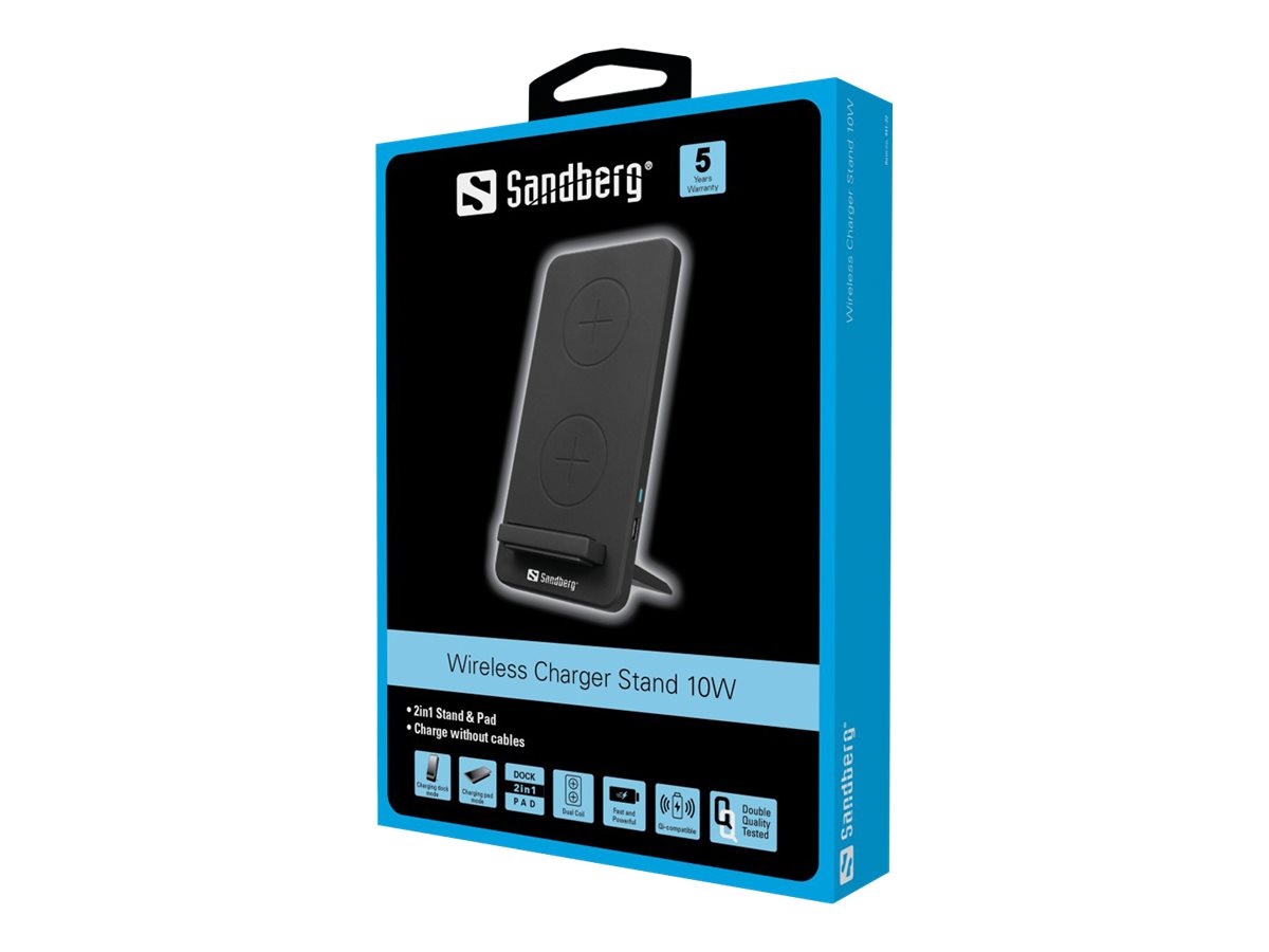 SANDBERG Wireless Charger Stand 10W - Vorderansicht