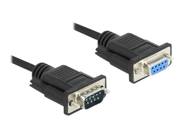 DELOCK Seriell Kabel RS-232 Sub-D9 Stecker zu Buchse 0,5m - Vorderansicht