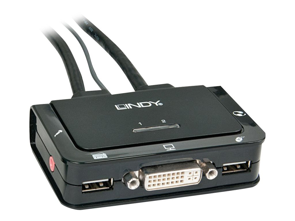 LINDY DVI KVM Switch 2 Port USB 2.0 Audio - Detailansicht